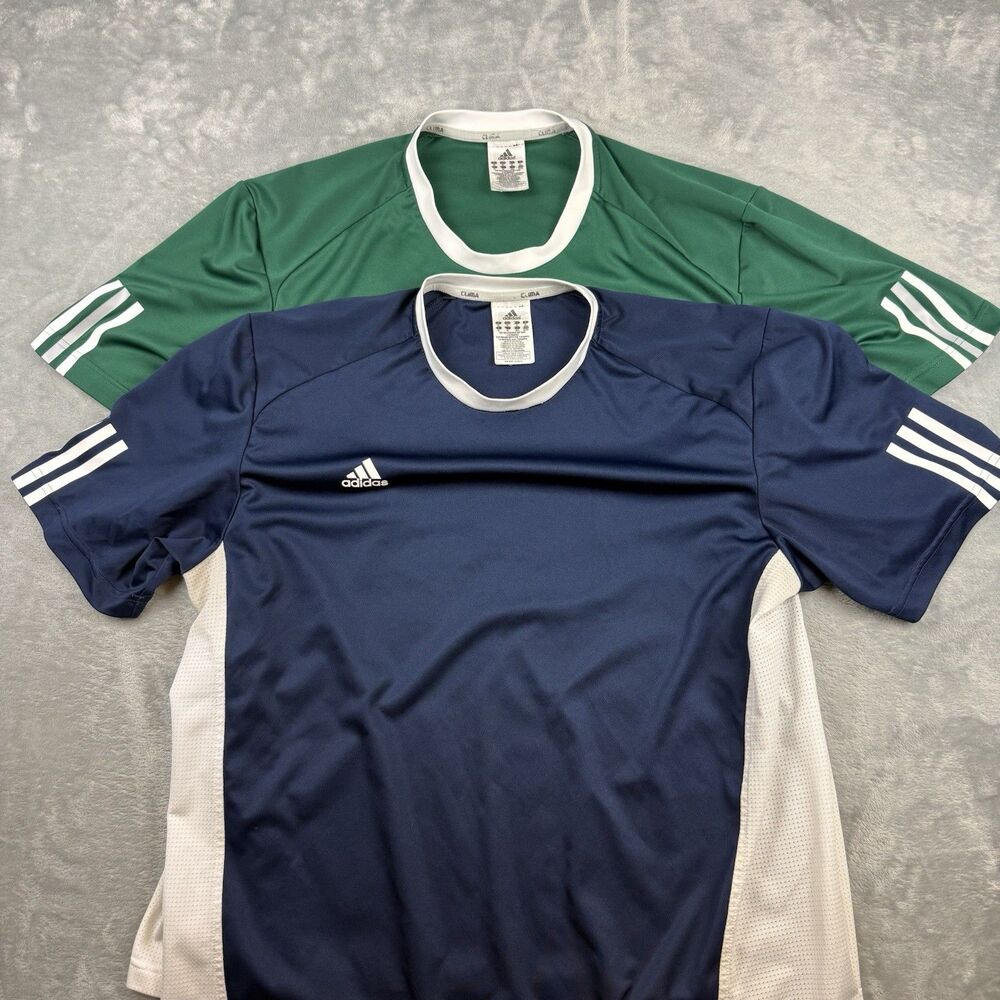 Adidas ClimaLite Soccer Training Jersey Bundle Lot of 2 Blue Green Men’s XL